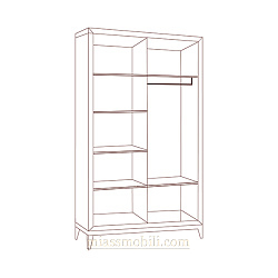 Шкаф 2-х дв. для платья и белья Modena дуб Сатин с зеркалами