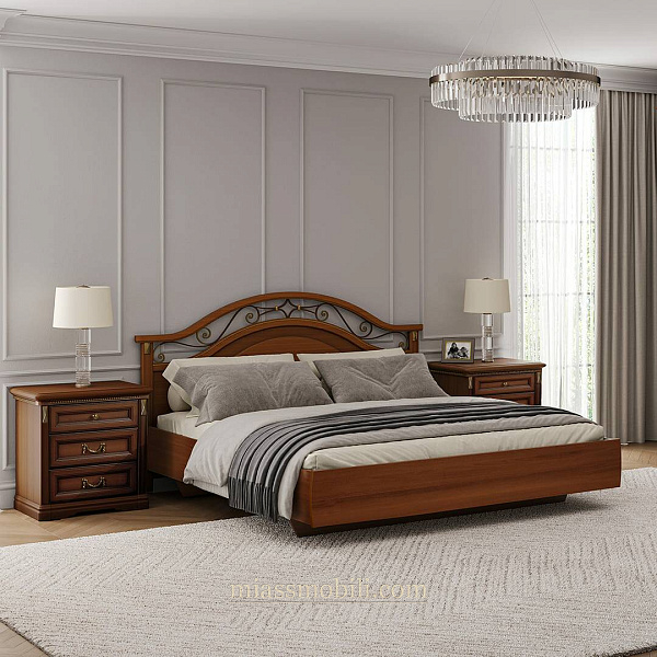 Кровать двойная (1600х2000) Joconda орех без ножной спинки с подъемным механизмом