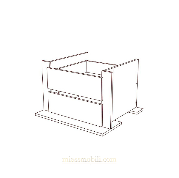 Тумба вкладная центральная для шкафа Modena дуб Сатин