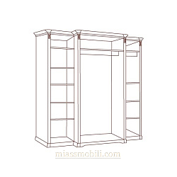 Шкаф 4-х дверный для платья и белья без зеркал