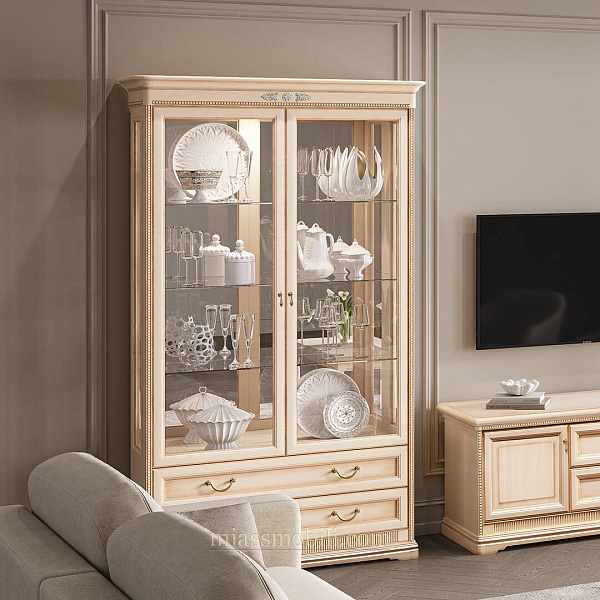 Шкаф 2-х дв. для посуды с зеркалом